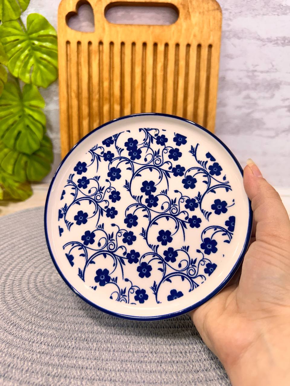 پیش دستی کیک خوری گل آبی