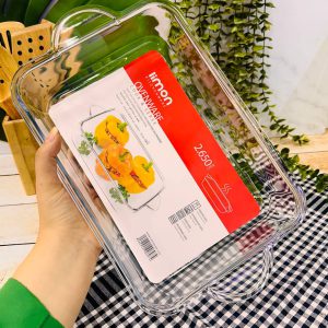 تابه شیشه ای مستطیل لیمون حجمش2/650لیتر