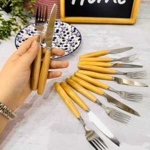 کارد و‌ چنگال دسته چوبی