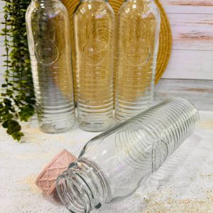 بطری شیشه‌ ای آب بلند روستیک لیمون