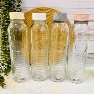 بطری شیشه‌ ای آب بلند روستیک لیمون