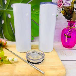 لیوان اسموتی استیل سفید