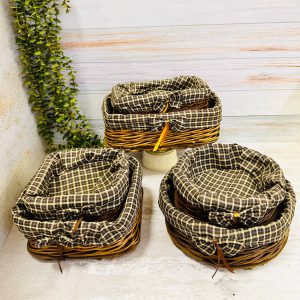 سبد نان و سبزی حصیری جفتی