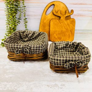 سبد نان و سبزی حصیری جفتی