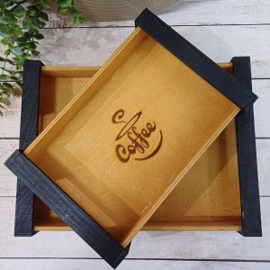 سینی چوبی دور مشکی