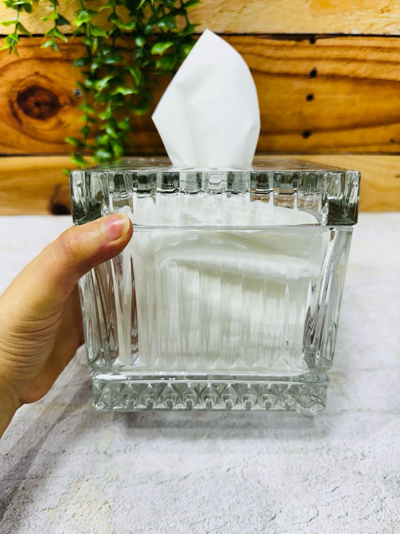 جا دستمال کاغذی شیشه ای مربع
