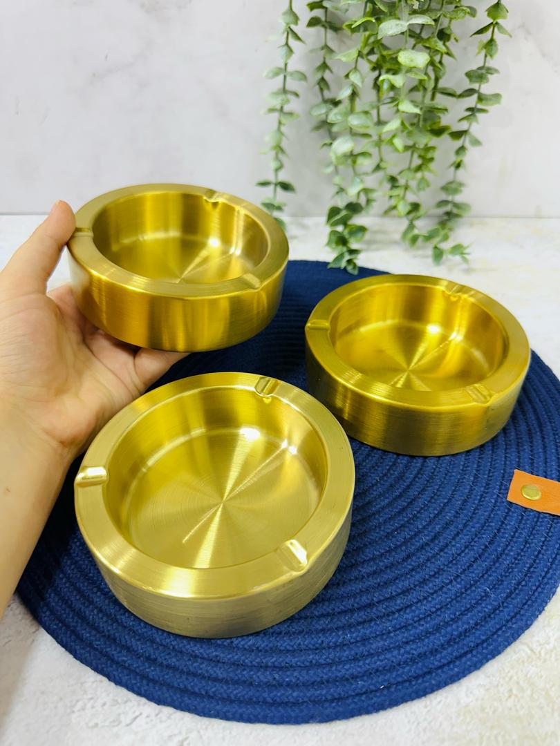 زیر سیگاری طلایی استیل