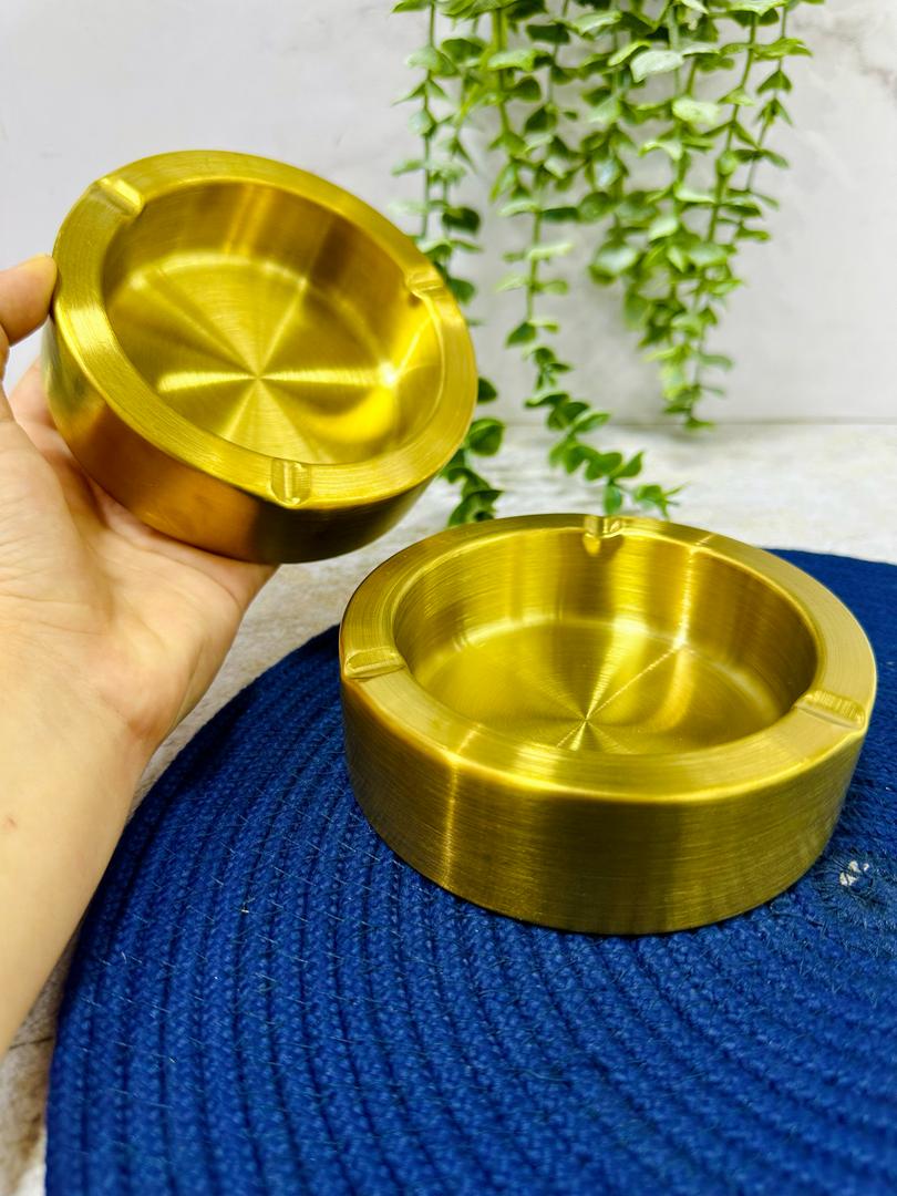 زیر سیگاری طلایی استیل
