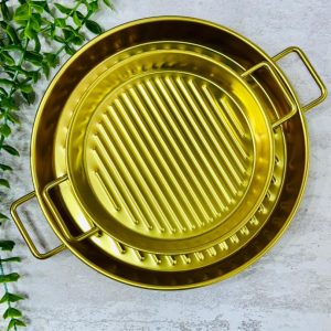 تابه گریل دسته دار استیل طلایی