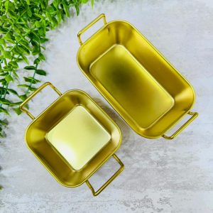 تابه مربع و مستطیل استیل طلایی