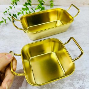 تابه مربع و مستطیل استیل طلایی