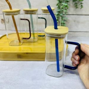 لیوان اسموتی مربع درچوبی