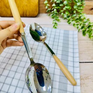 کفگیر و ملاقه دسته چوبی