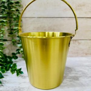 سطل یخ استیل طلایی
