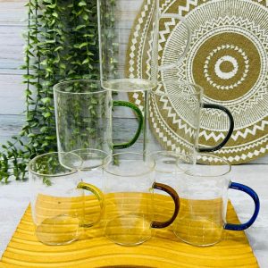 ماگ پیرکس دسته رنگی 6 عددی