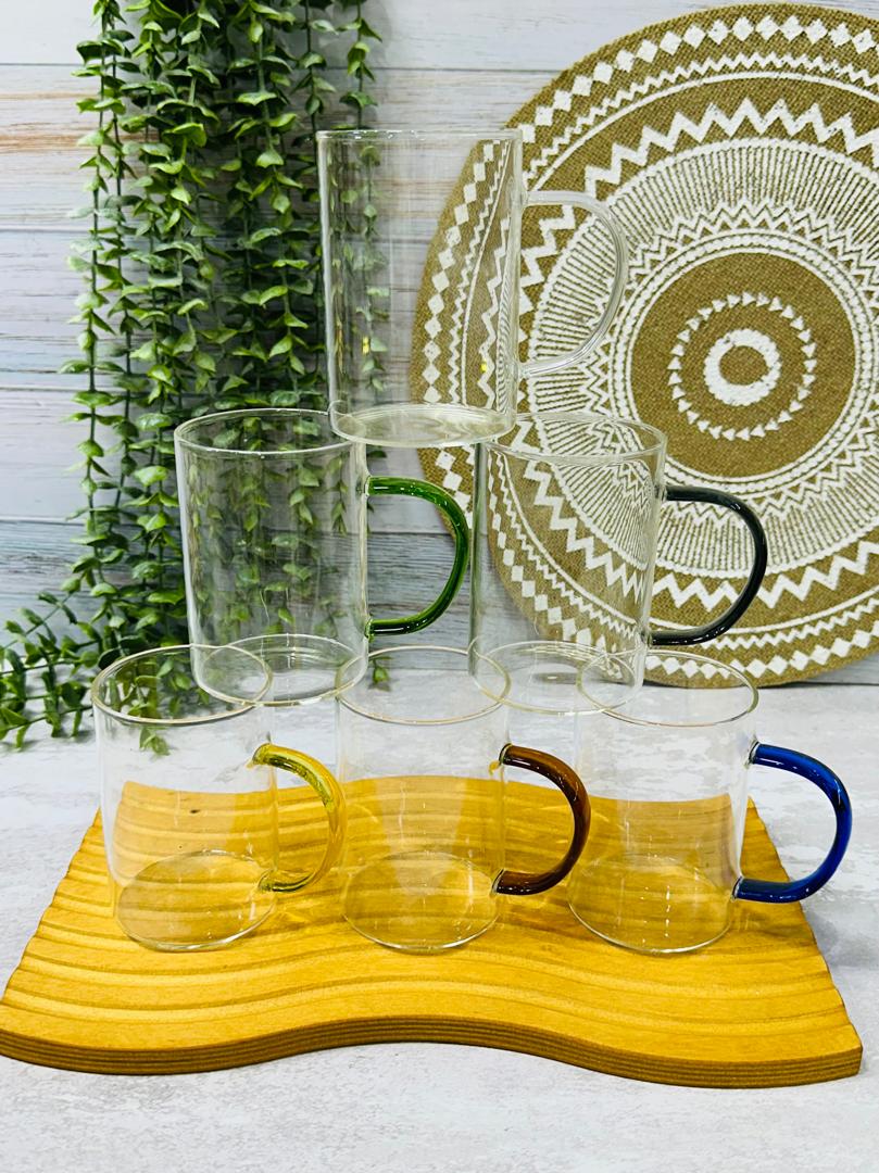 ماگ پیرکس دسته رنگی 6 عددی