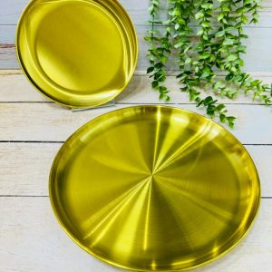 بشقاب استیل طلایی
